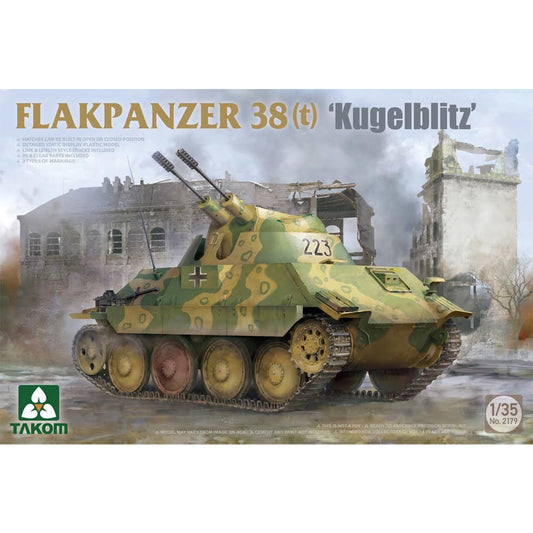 Takom 2179 German WWII Flakpanzer 38(t) 'Kugelblitz' 1:35 Model Kit