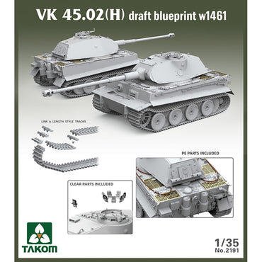 Takom 2191 WWII VK 45.02 Draft Blueprint w1461 Heavy Tank 3-in-1  1:35 Model Kit