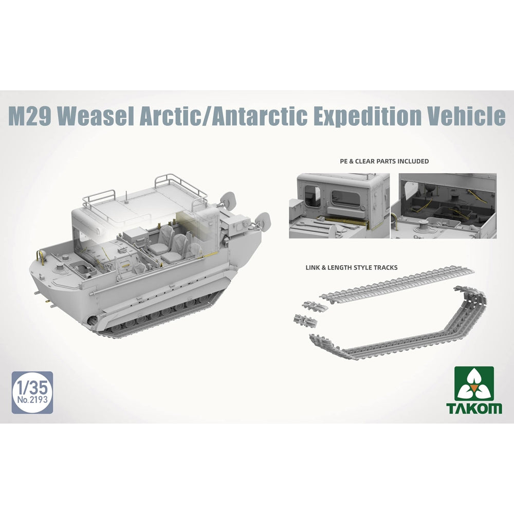 Takom 2193 US Army M29C Weasel Arctic/Antarctic Exped. Vehicle 1:35 Model Kit