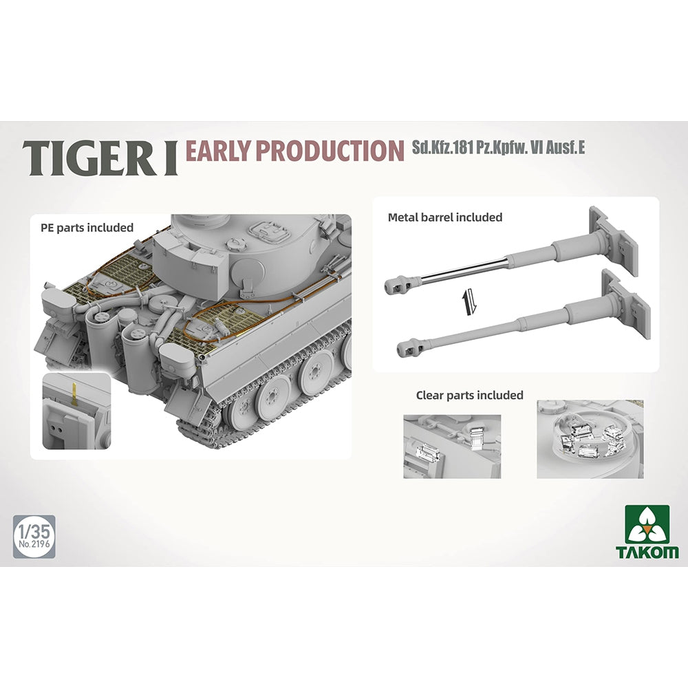 Takom 2196 Tiger I Early Prod. Tank 1:35 Model Kit