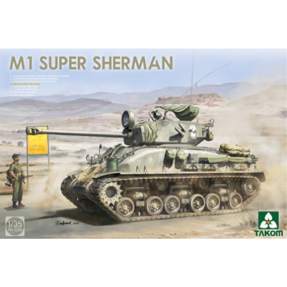 Takom Sherman Big Box M4A1 (76w) HVSS & M1 Super 1:35 Model Kit 2205W