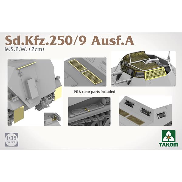 Takom 2213 Sd.Kfz. 250/9 Ausf. A Ie. S.P.W (2cm) 1:35 Model Kit