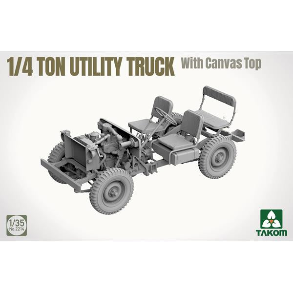 Takom 2214 1/4 ton Utility Truck (Jeep) with canvas top 1:35 Model Kit