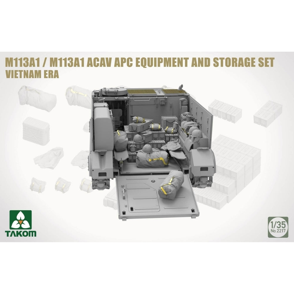 Takom 02217 M113A1 ACAV APC Equipment & Storage Set Vietnam Era 1:35 Model Kit