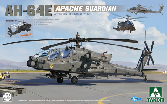 Takom US AH-64E Apache Guardian Attack Helicopter Plastic Model Kit 1:35 2602