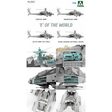 Takom E of the World AH-64E Attack Helicopter 1:35 Plastic Model Kit 2603