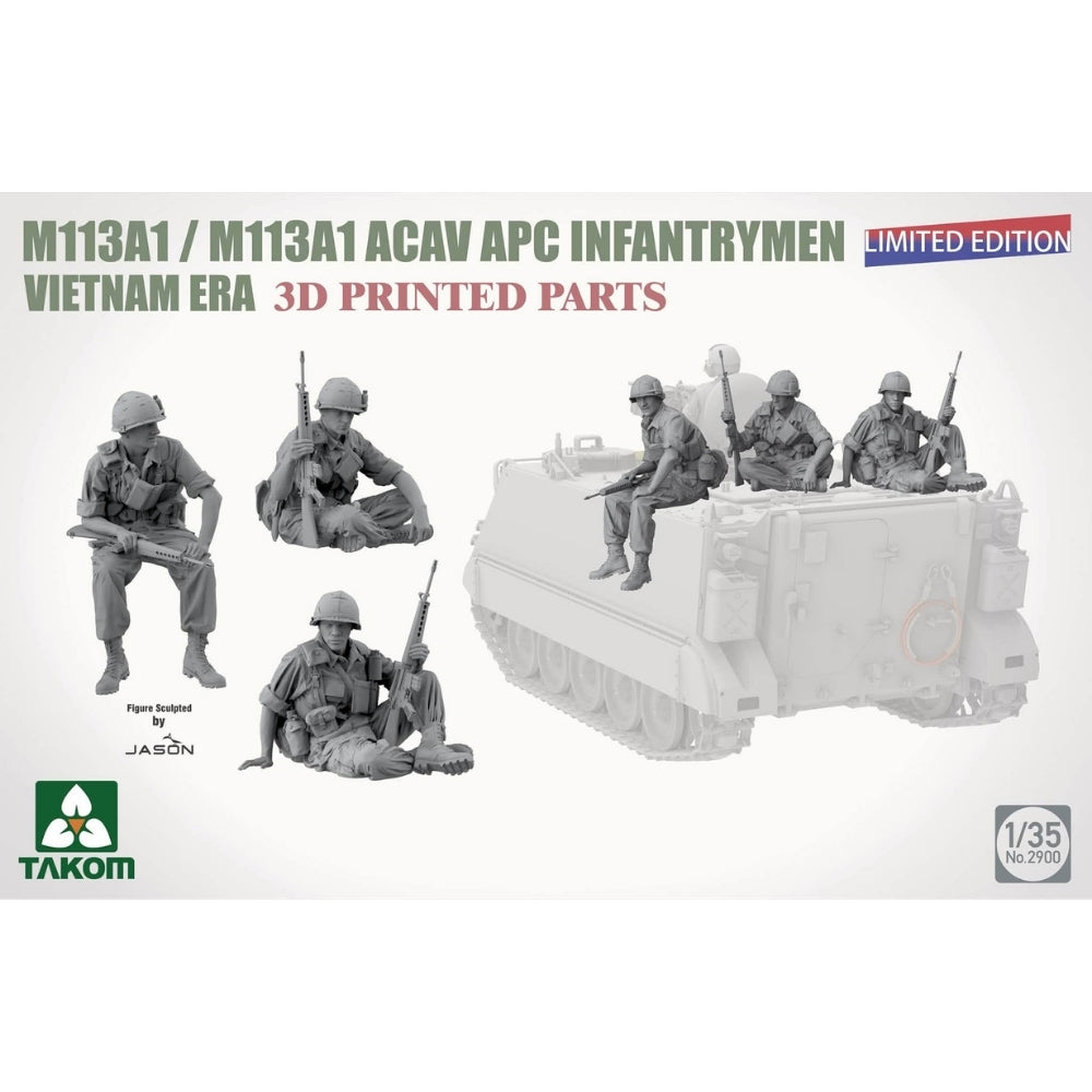 Takom 02900 M113A1 ACAV APC Infantrymen Vietnam Era 1:35 Model Kit