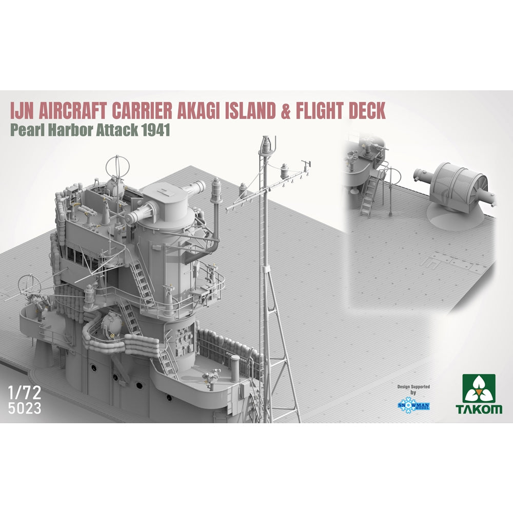 Takom 5023 IJN Aircraft Carrier Akagi, Island & Flight Deck, Pearl Harbor Attack 1941 1:72 Model Kit