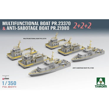 Takom 6014 Russian Boat Pr. 23370 & Boat Pr. 21980 2+2+2 1:350 Model Kit