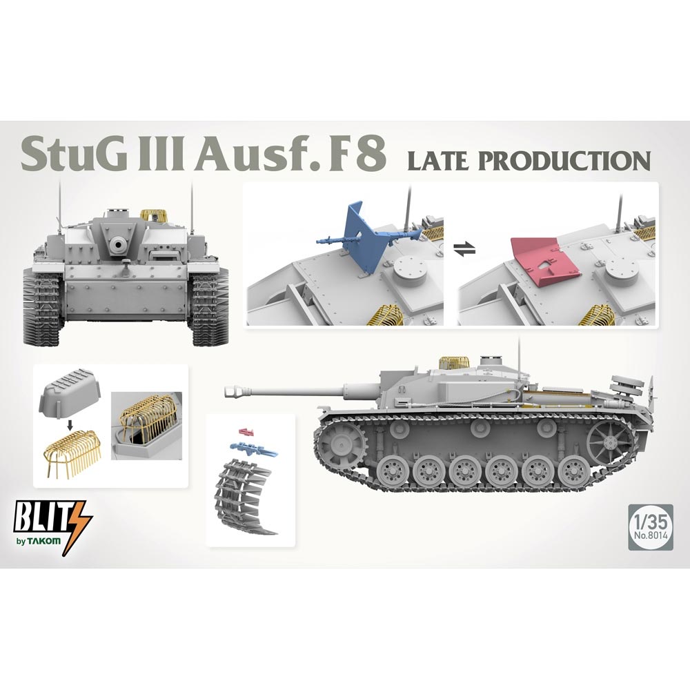 Takom 8014 StuG III Ausf. F8 Late Prod. 1942 Tank 1:35 Model Kit