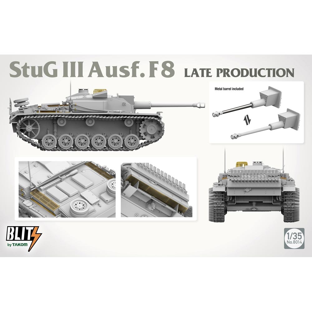 Takom 8014 StuG III Ausf. F8 Late Prod. 1942 Tank 1:35 Model Kit