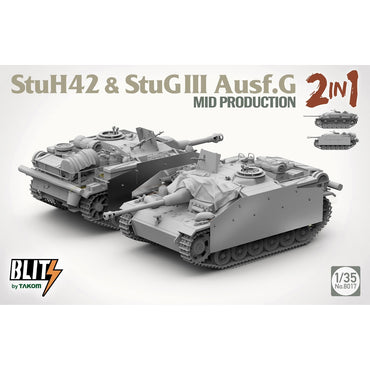 Takom 8017 StuH 42 & StuG III Ausf.G Mid Production 2-in-1 1:35 Model Kit