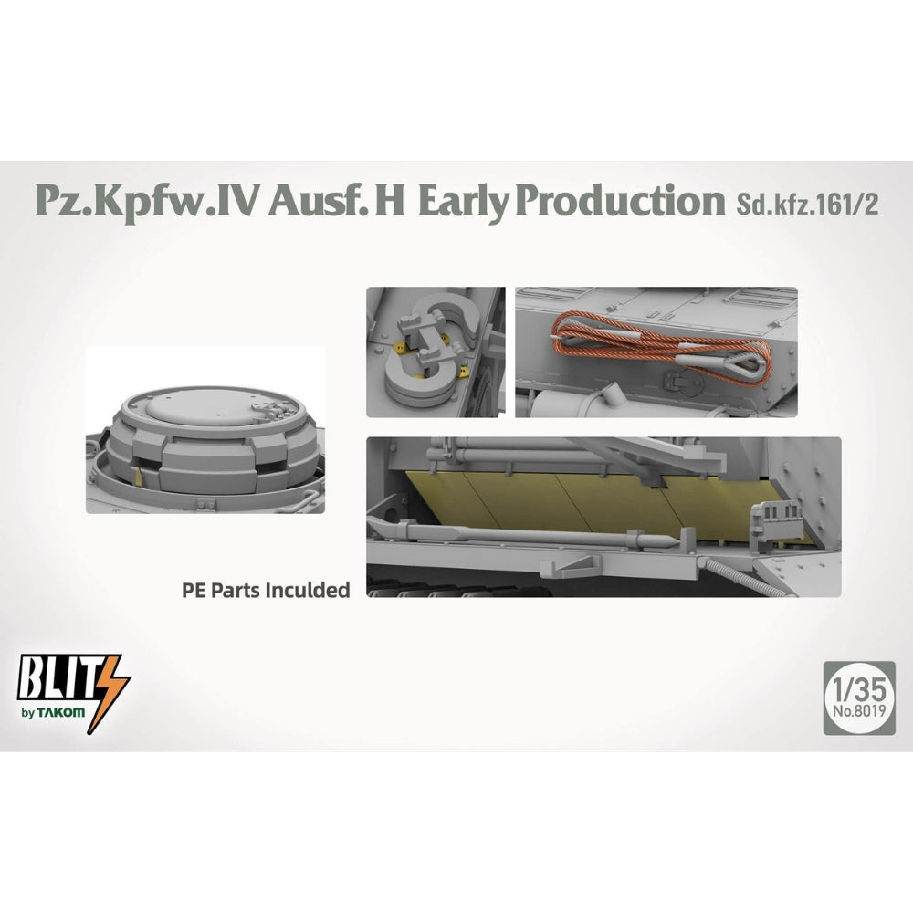 Takom 08019 Pz. Kpfw. IV Ausf. H Early Production Sd.kfz.161/2 1:35 Model Kit