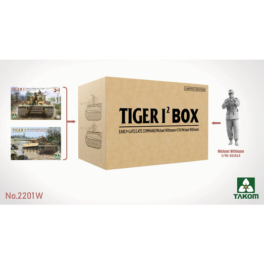 Takom 2201W Tiger I Double Box Early/Late w/Figures 1:35 Model Kits