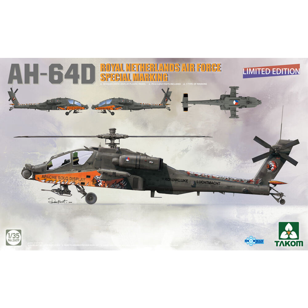 Takom 2609 AH-64D Royal Netherland Air Force Special Marking 1:35 Model Kit
