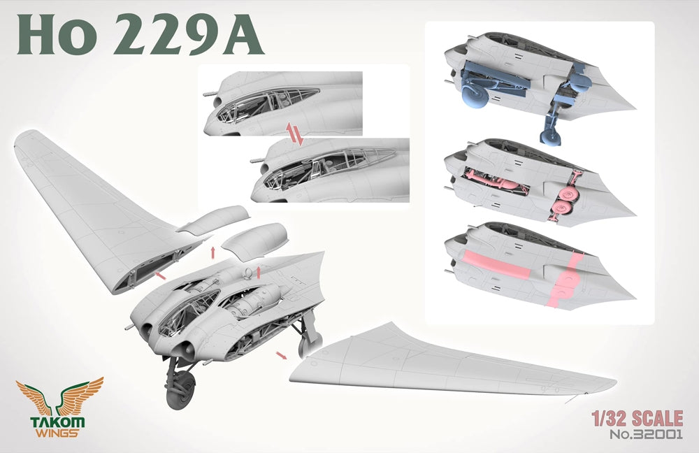 Takom Wings 32001 Horten Ho 229A 1:32 Model Kit