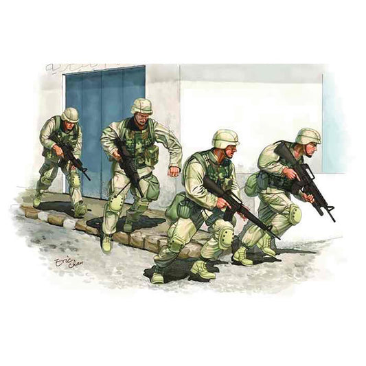 Trumpeter 418 US Army in Iraq 2005 (4 figs + vinyl vests) 1:35 Model Kit