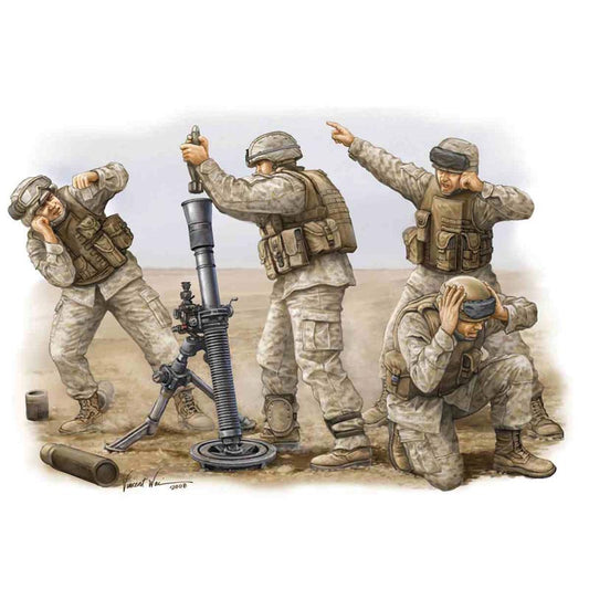 Trumpeter 423 USMC M252 Mortar Crew 1:35 Model Kit