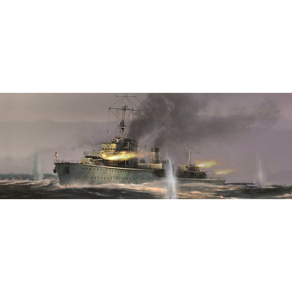Trumpeter 5792 German Navy Zerstorer Z21 1940 WWII Ship 1:700 Model Kit
