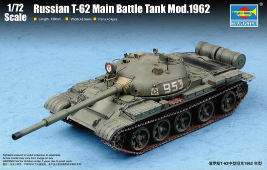 Trumpeter 7146 Russian T-62 Main Battle Tank Mod 1962 1:72 Model Kit