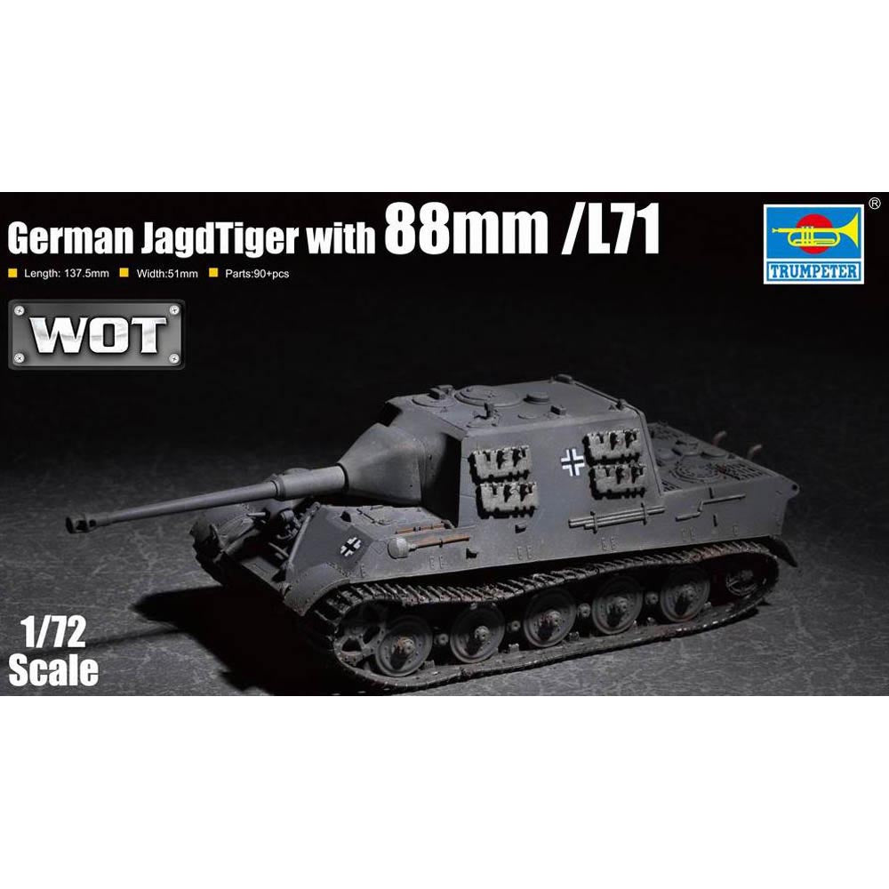 Trumpeter 7166 German Jagdtiger w/ 88mm KwK L/71 1:72 Model Kit