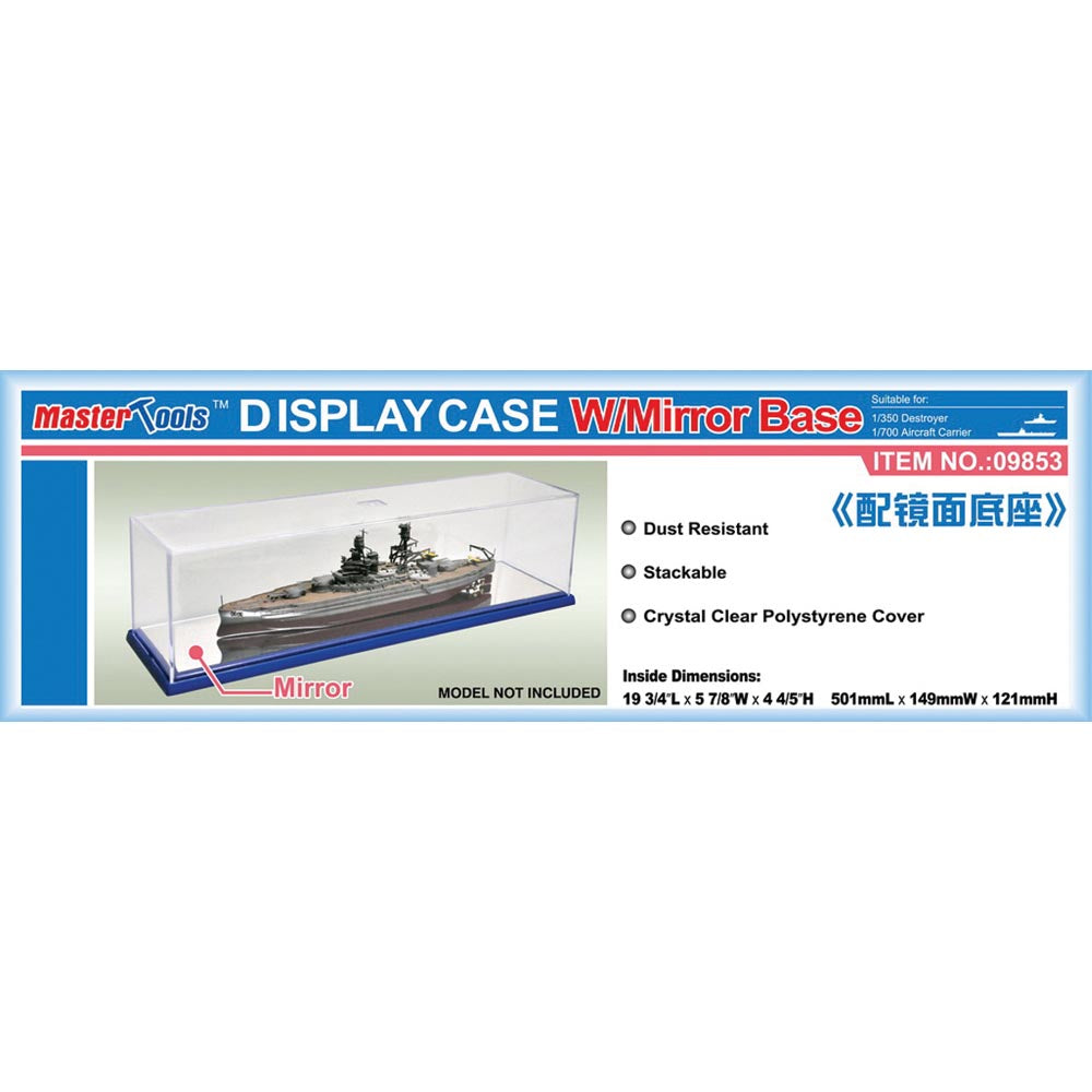 Display Case For Model Kit Trumpeter 9853 Display Case 501x149x121mm w/Mirror Base Model Kit ...