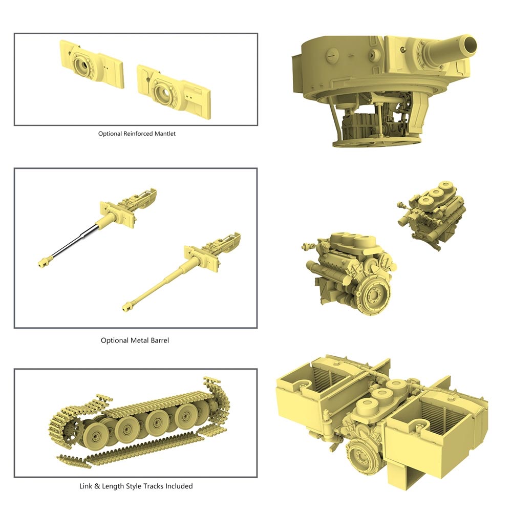 Ustar 006 Tiger I Early Production Full Interior Kursk 1:48 Tank Model Kit