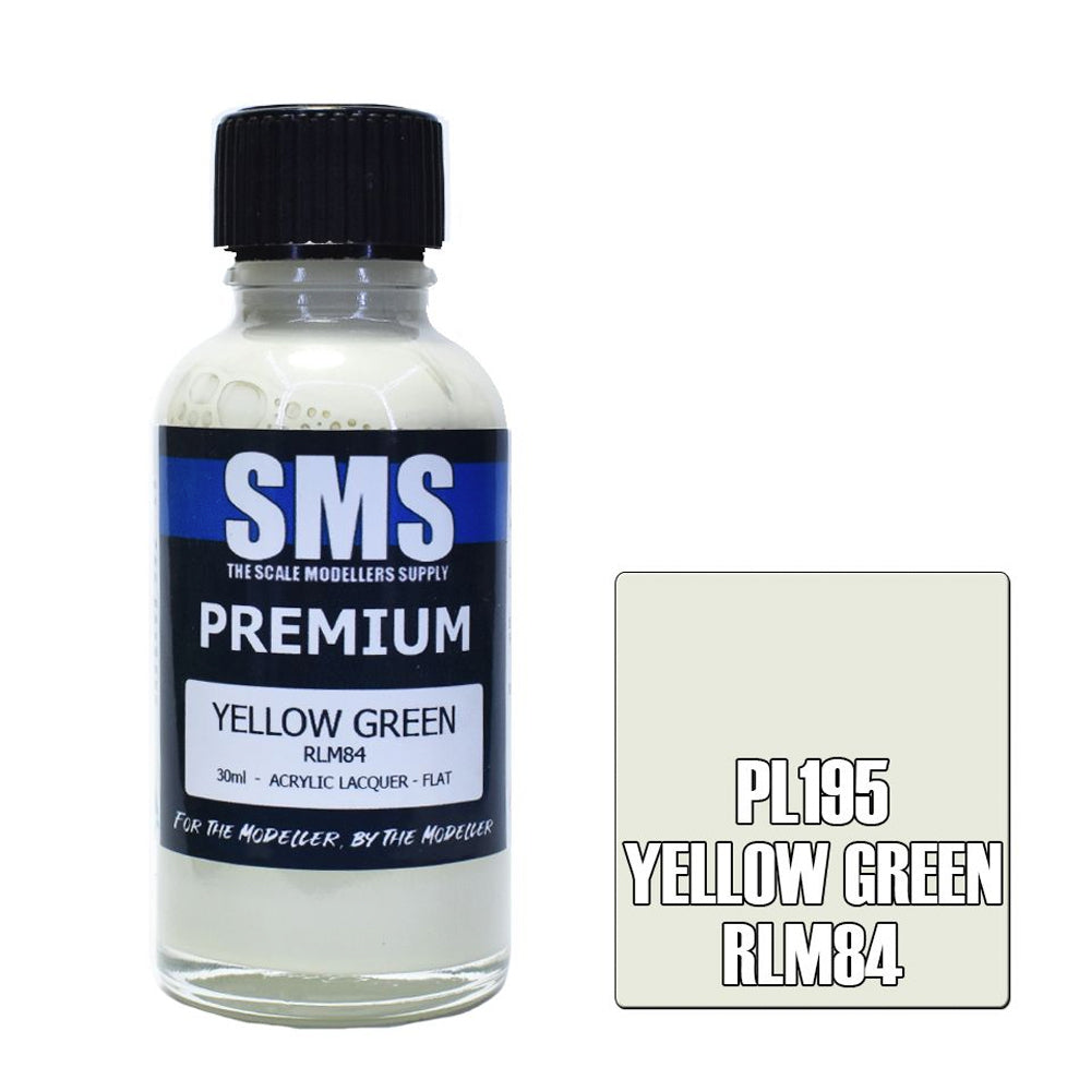 SMS PL195 Premium YELLOW GREEN RLM84 30ml Acrylic Lacquer