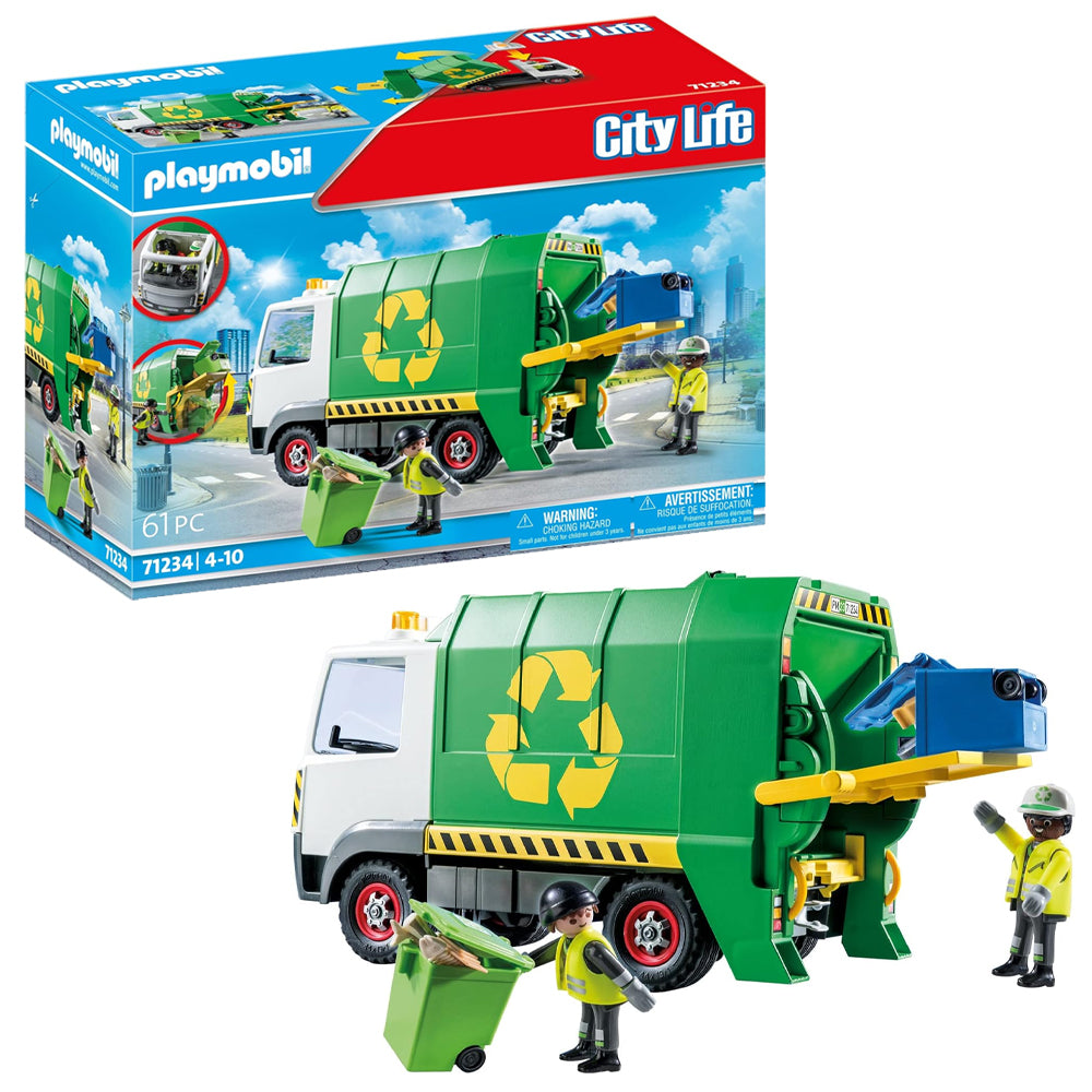 PLAYMOBIL 71234 City Life Recycling Truck Age 4-10 61pcs
