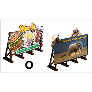 Proses LS-033 O Scale 2 X Billboards No: 4 Drive-In + Safari