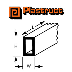 Plastruct 90223 (RT-12P) Rectangular Tube 9.5x6.4x375mm Grey 5pc