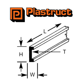 Plastruct 90533 (CFS-4P) Channel 3.2x1.3x375mm 8pc