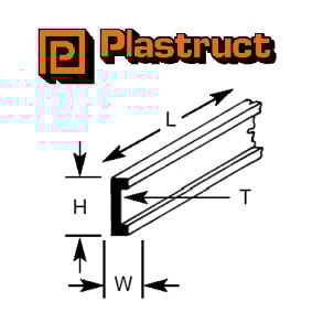 Plastruct 90535 (CFS-6P) Channel 4.8x1.6x375mm 5pc
