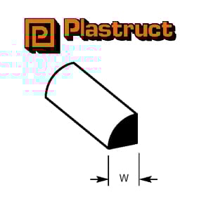 Plastruct 90894 (MRQ-80P) Quarter Round Rod 2.0mm 10pc