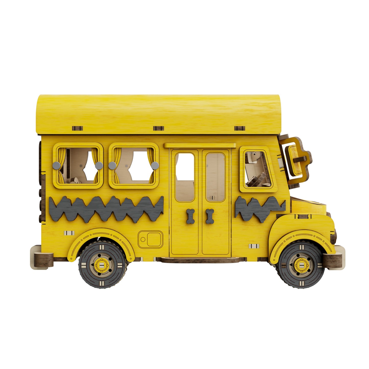 Puremind Peanuts: Snoopy Yellow School Bus PM1204