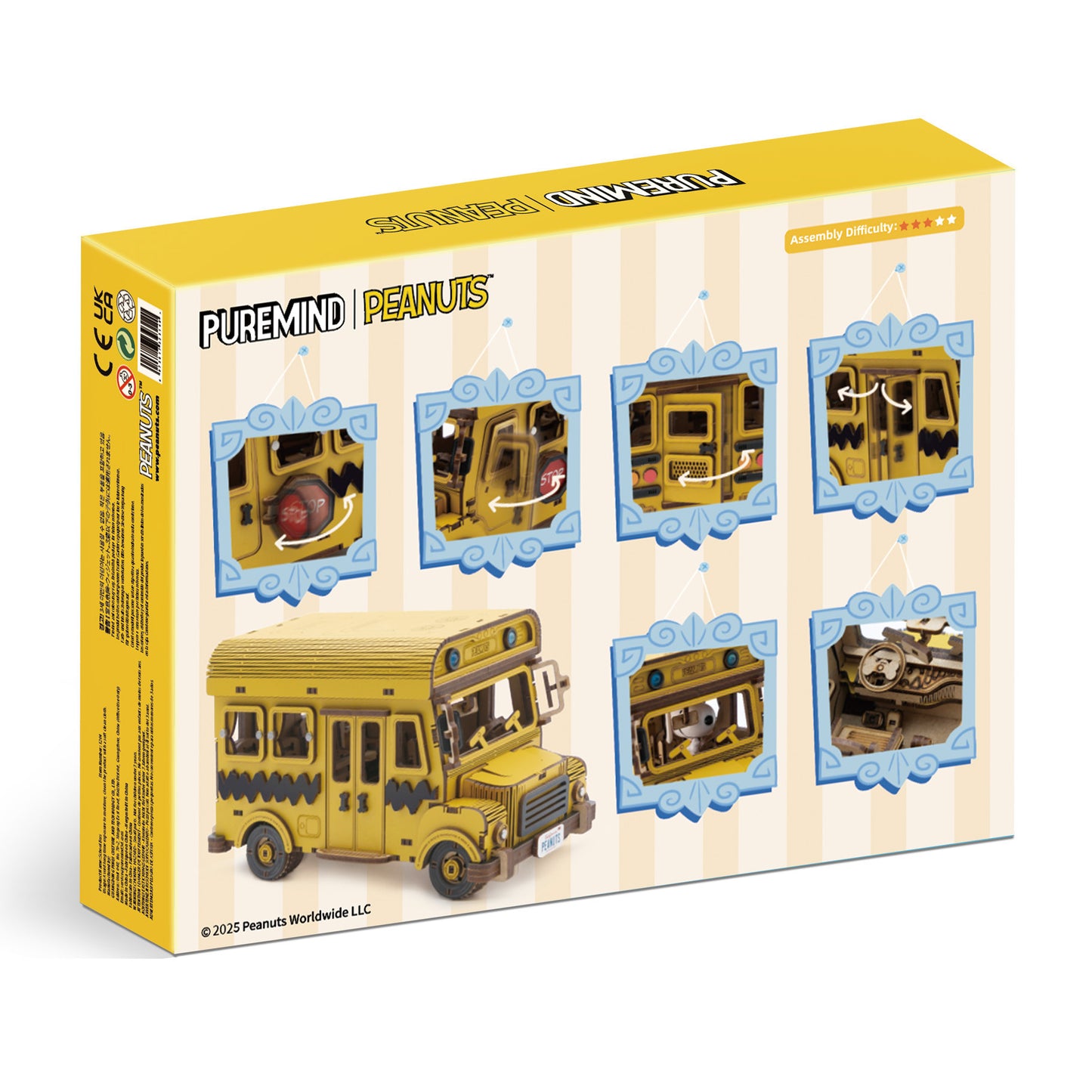 Puremind Peanuts: Snoopy Yellow School Bus PM1204
