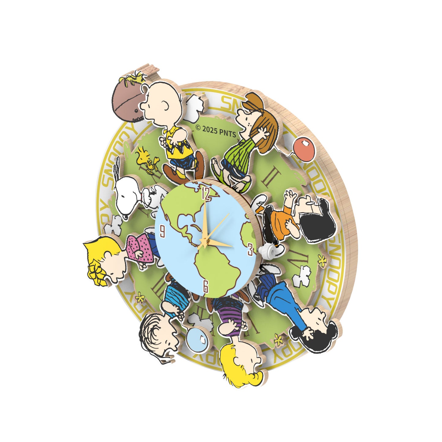 Puremind Peanuts: Magnetic Around the World Wooden Clock PM2201