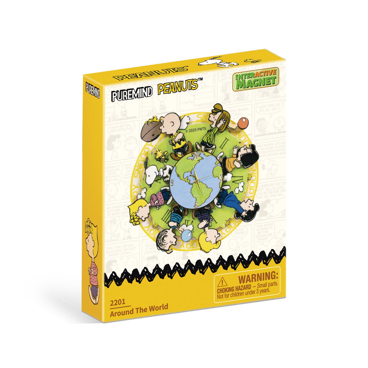 Puremind Peanuts: Magnetic Around the World Wooden Clock PM2201