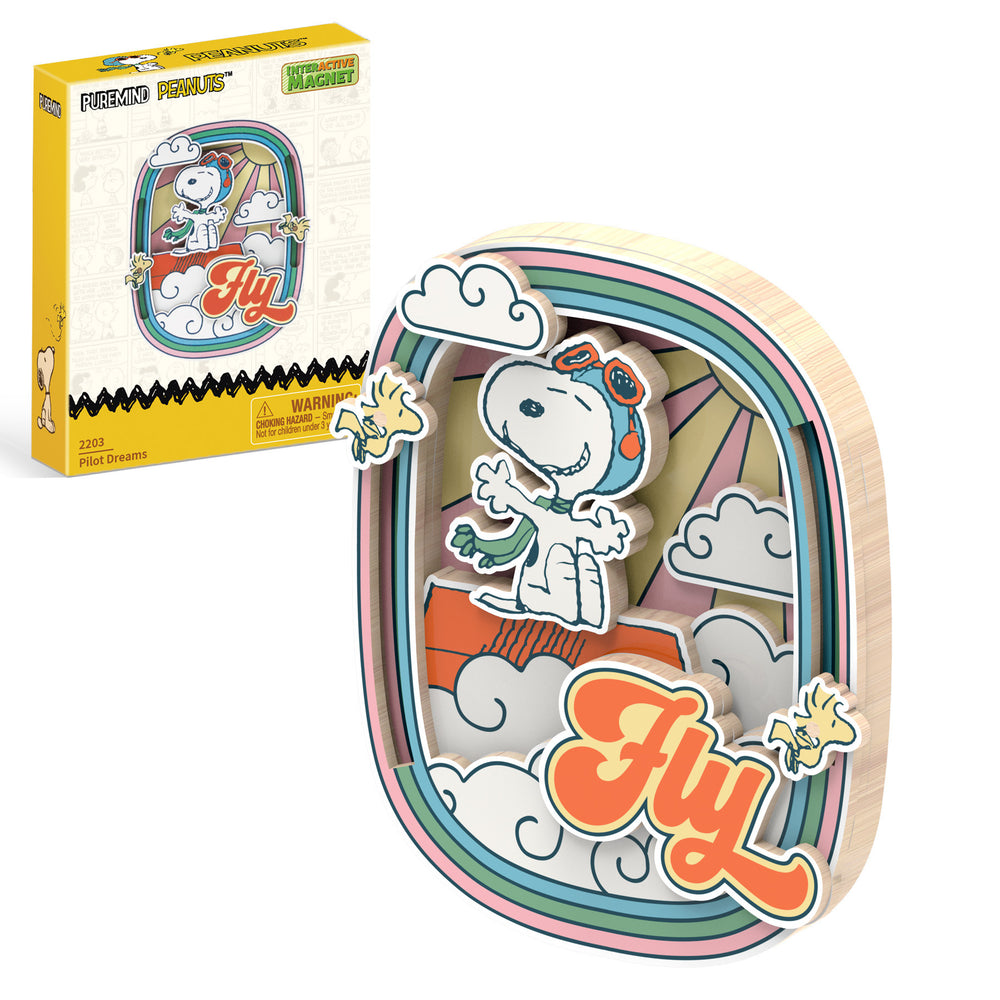 Puremind Peanuts: Snoopy's Pilot Dreams Wooden Magnet PM2203