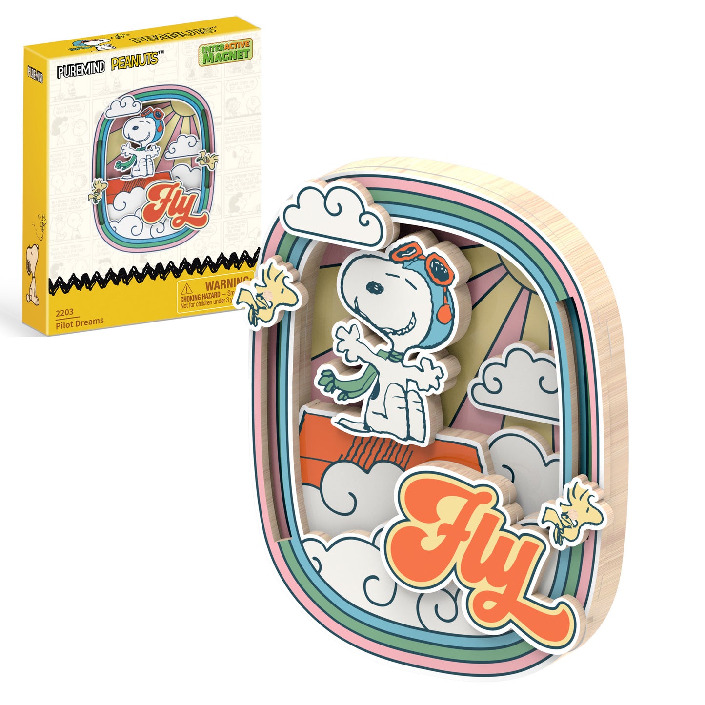 Puremind Peanuts: Snoopy's Pilot Dreams Wooden Magnet PM2203