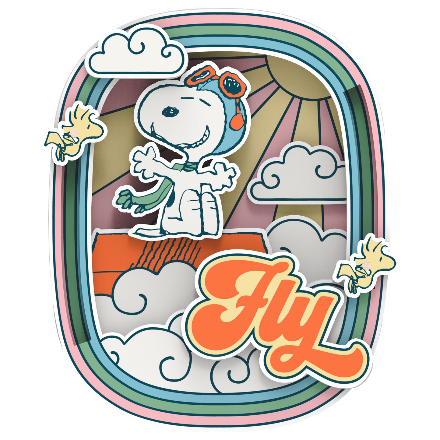 Puremind Peanuts: Snoopy's Pilot Dreams Wooden Magnet PM2203