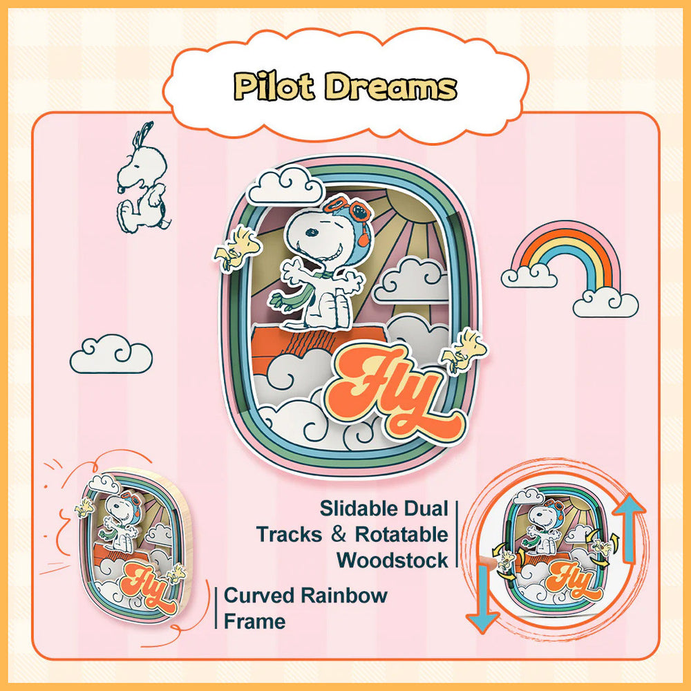 Puremind Peanuts: Snoopy's Pilot Dreams Wooden Magnet PM2203