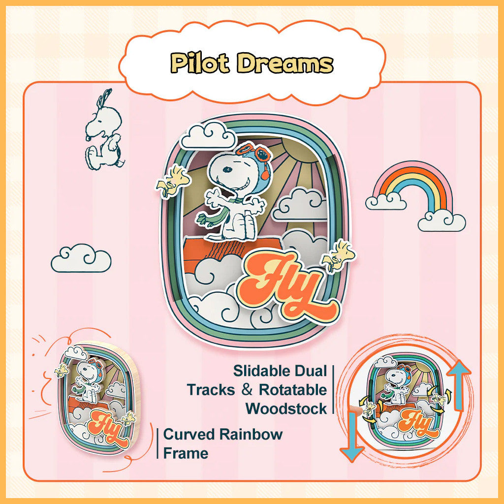 Puremind Peanuts: Snoopy's Pilot Dreams Wooden Magnet PM2203