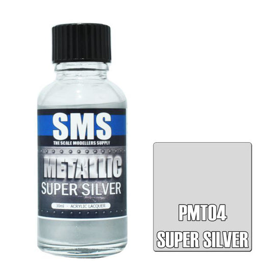 SMS PMT04 Metallic SUPER SILVER 30ml Acrylic Lacquer