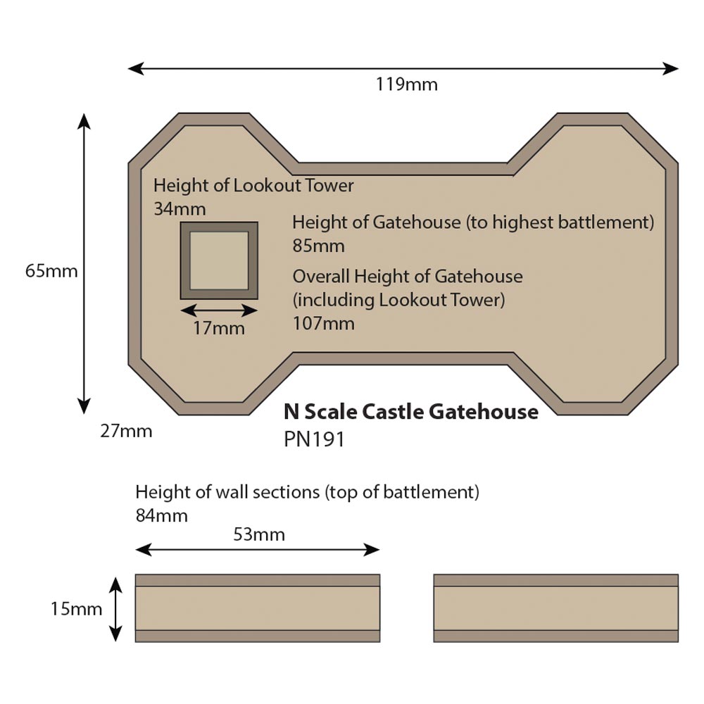 Metcalfe PN191 Castle Gatehouse N Gauge Kit