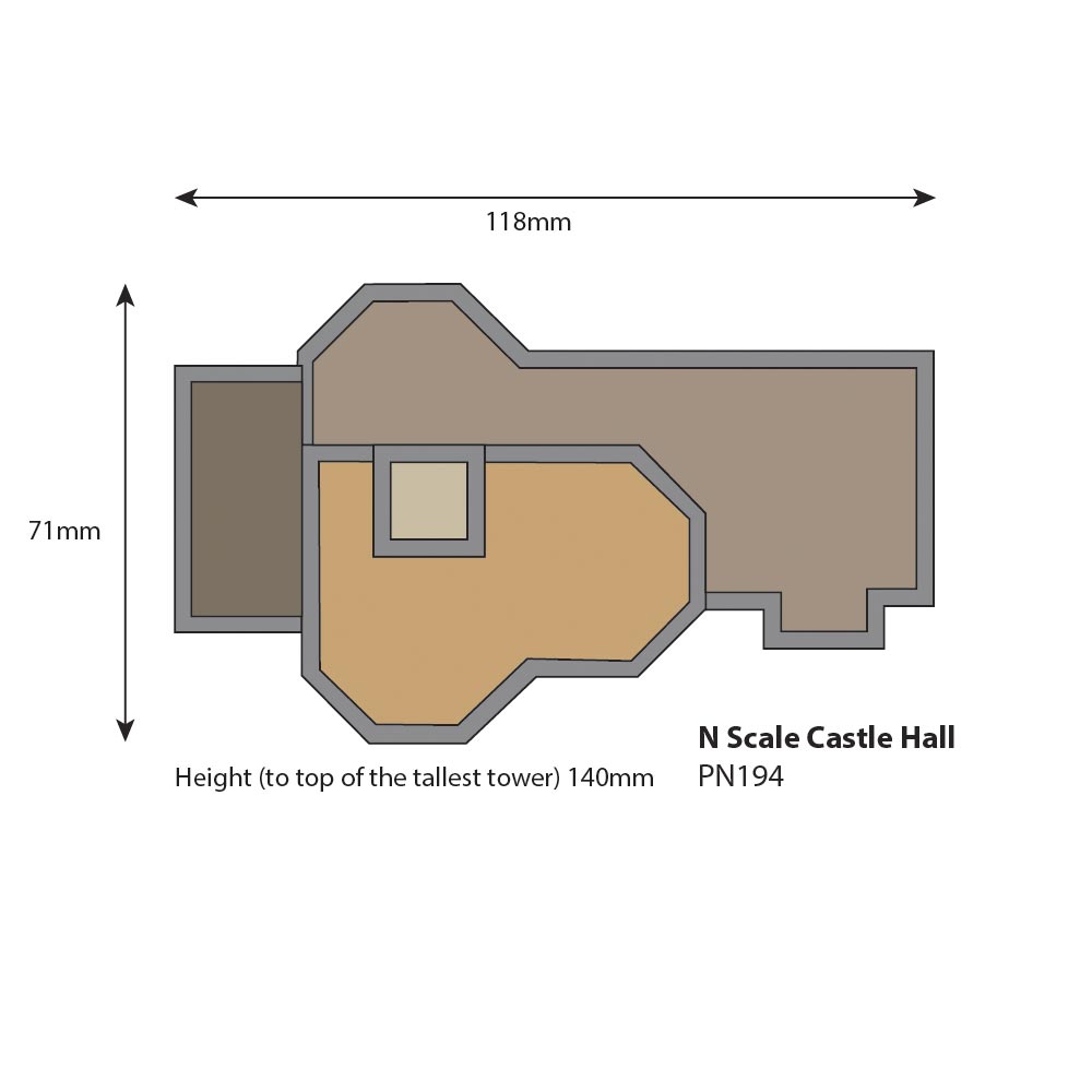 Metcalfe PN194 Castle Hall Building N Gauge Kit
