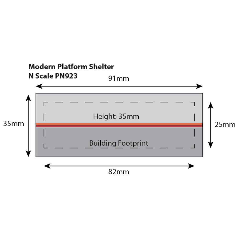 Metcalfe PN923 Modern Platform Shelter N Gauge Card Kit