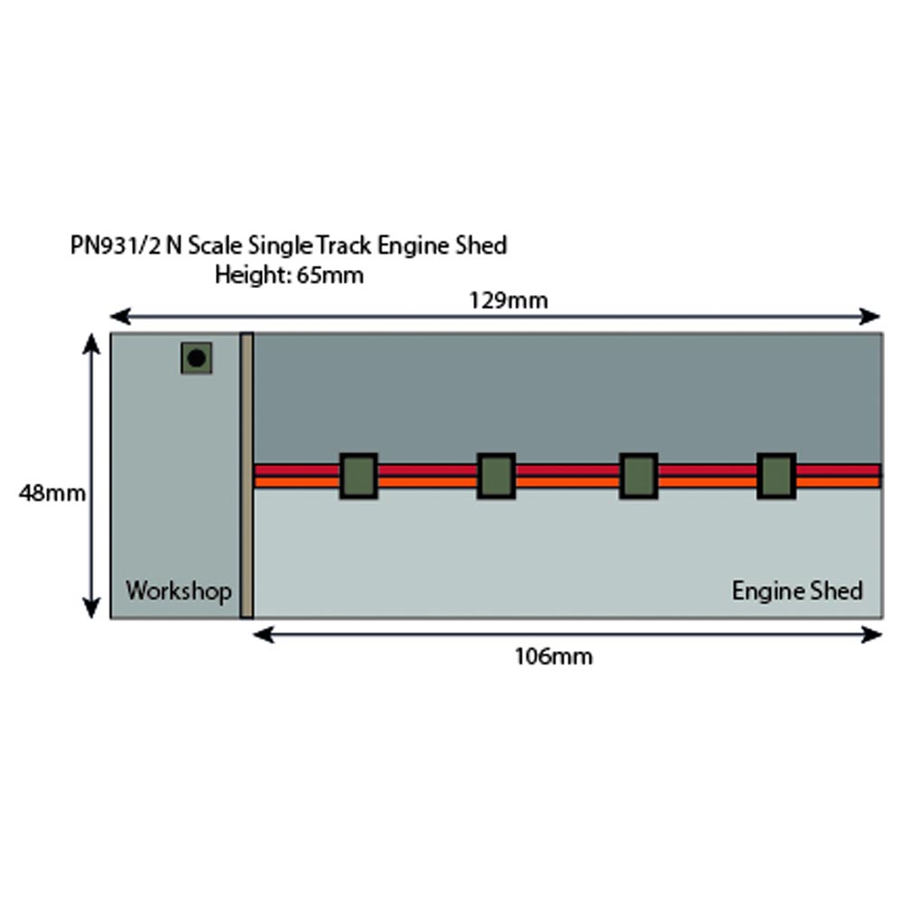 Metcalfe PN931 Red Brick Single Track Engine Shed N Gauge Kit