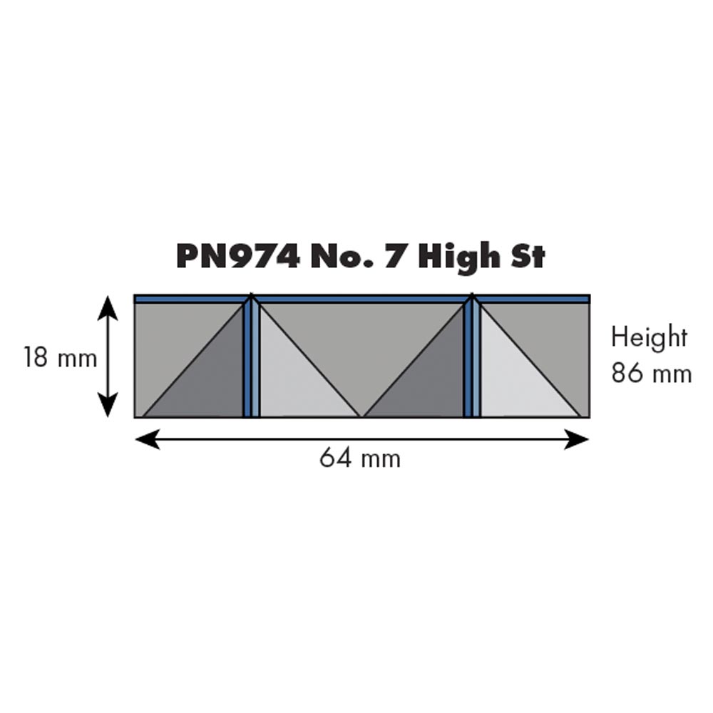 Metcalfe PN974 No.7 High Street Low Relief Shop Front N Gauge Kit
