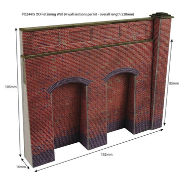 Metcalfe PO244 Red Brick Retaining Wall Sections HO/OO Gauge Kit